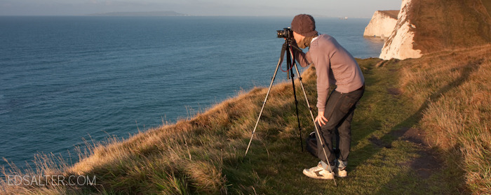 Ed Salter shooting a landscape photograph using a tripod Ed Salter shooting a landscape photograph using a tripod