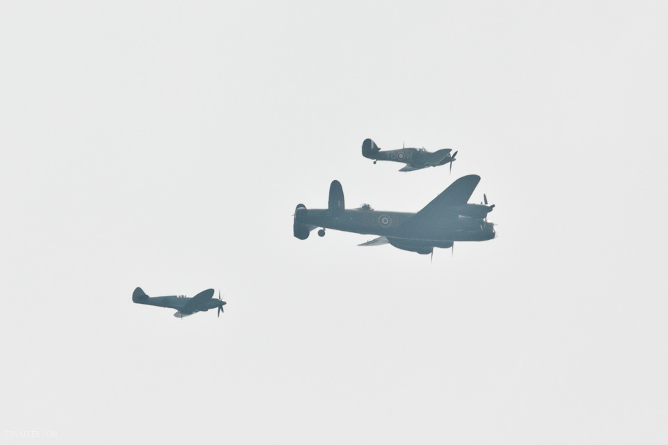 royal flyover - spitfire lancaster bomber planes