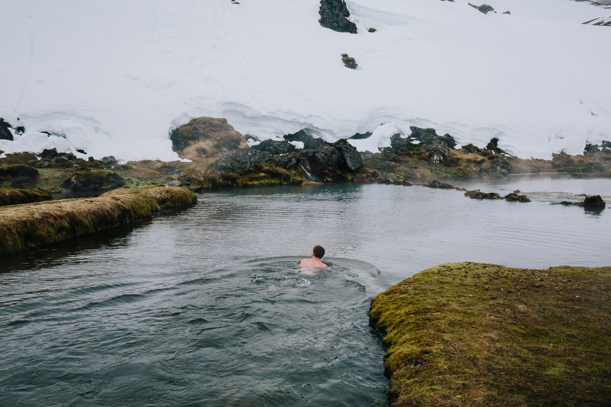 Me swimming in the hot spring