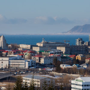 Downtown Reykjavík and the Hallgrimskirkja church