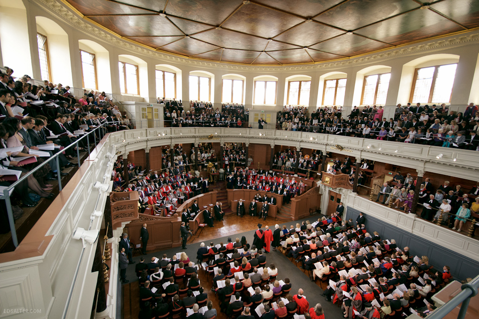 Oxford Sheldonian Theatre during Encaenia ceremony
