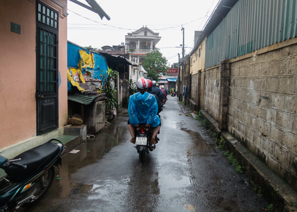 Motor bike tour through backstreets of Hue